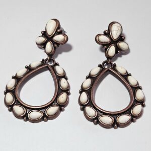 Copper tone Samantha western teardrop earrings